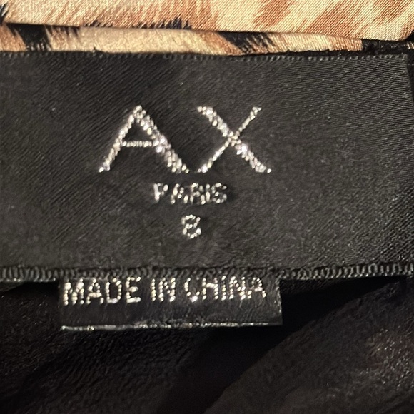 AX Paris animal print silky V cleavage midi dress sleeveless sz 8 - Picture 6 of 6